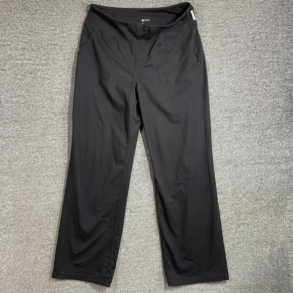 Zella Pants‎ Womens 10 Black Activewear Straight Leg Polyester Spandex